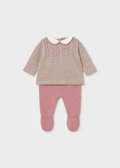 Conjunto polaina y jersey recién nacida