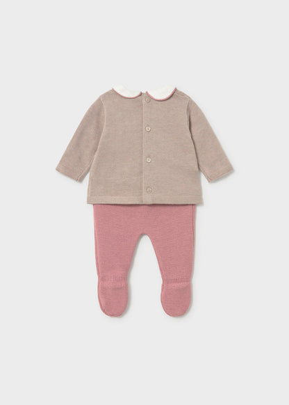 Conjunto polaina y jersey recién nacida