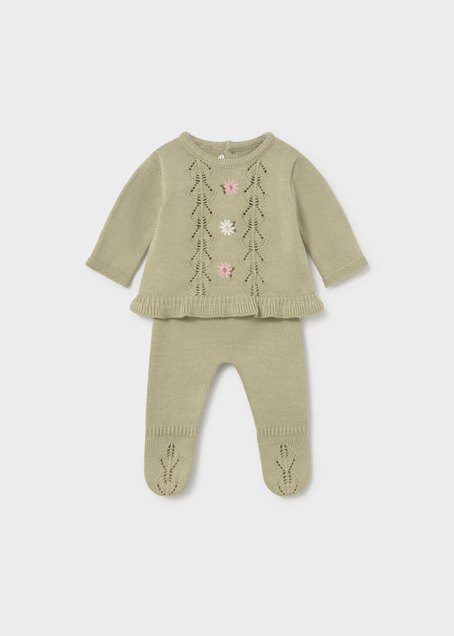 Conjunto polaina y jersey recién nacida