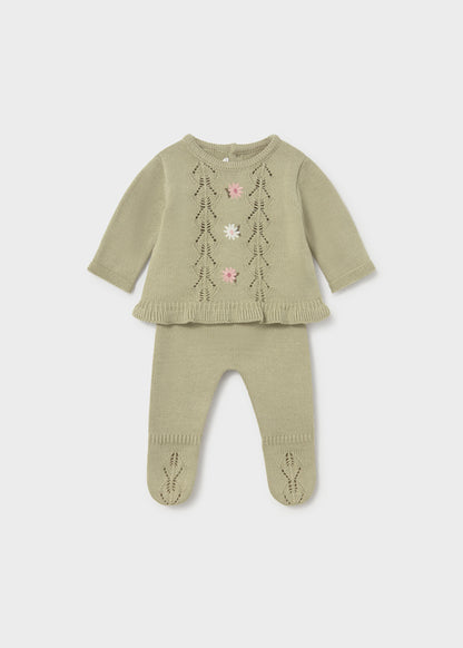 Conjunto polaina y jersey recién nacida