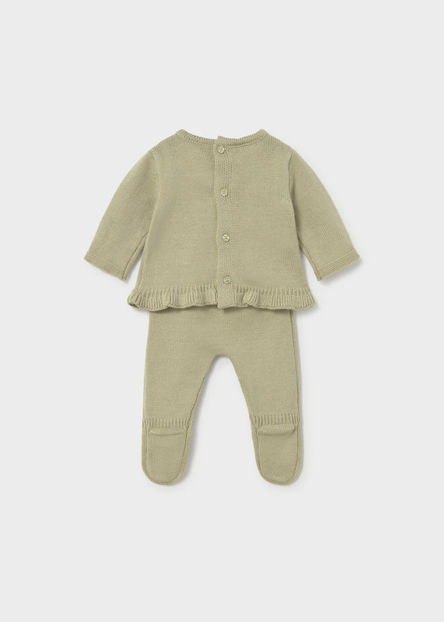 Conjunto polaina y jersey recién nacida