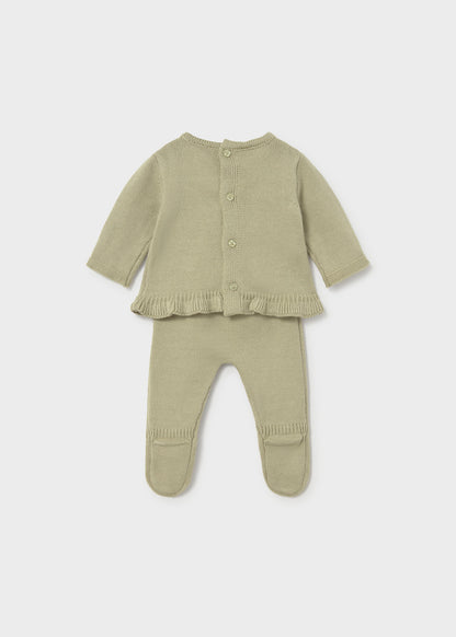 Conjunto polaina y jersey recién nacida