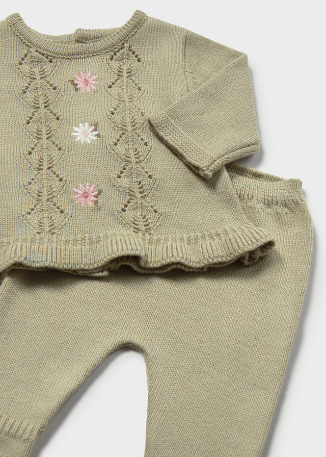 Conjunto polaina y jersey recién nacida