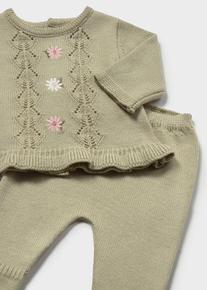 Conjunto polaina y jersey recién nacida