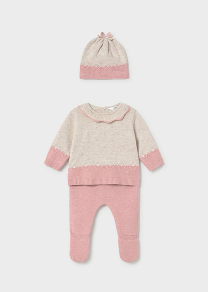 Conjunto 3 piezas tricot recién nacida Rosa – Mayoral, foto 2