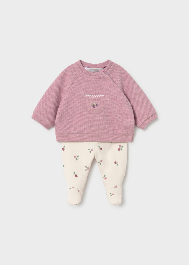 Conjunto polaina y sudadera recién nacida