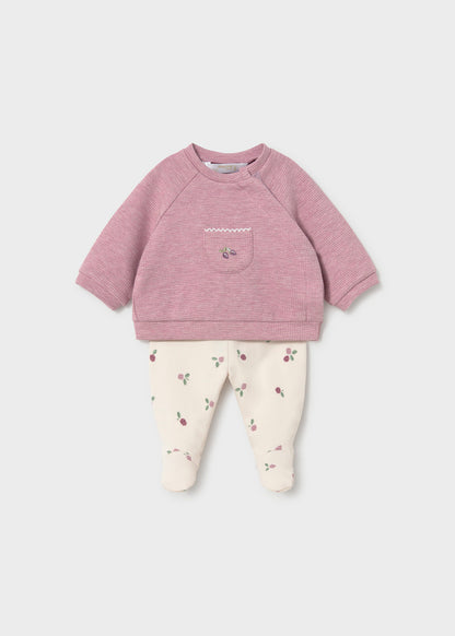 Conjunto polaina y sudadera recién nacida