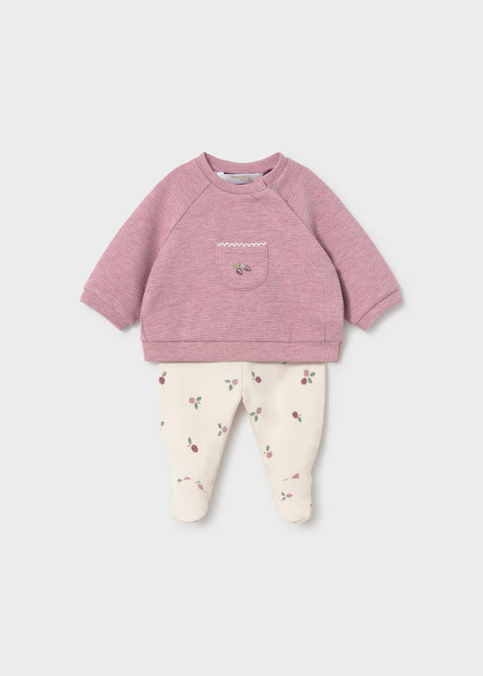 Conjunto polaina y sudadera recién nacida