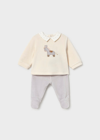 Conjunto polaina y camiseta recién nacido