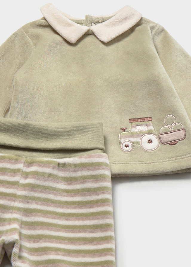 Conjunto polaina y camiseta recién nacido