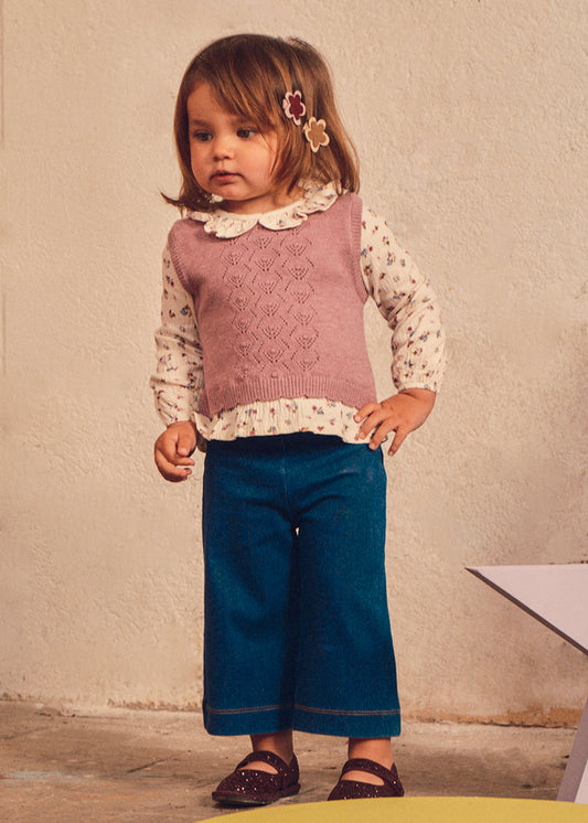 Conjunto pantalón y blusa con chaleco bebé