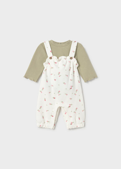 Conjunto peto estampado y jersey recién nacida