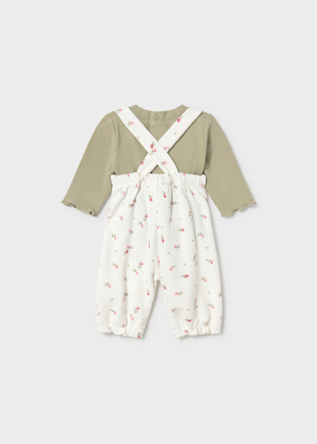 Conjunto peto estampado y jersey recién nacida