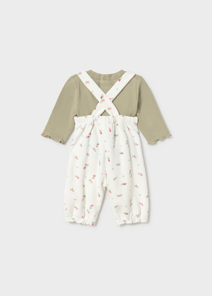 Conjunto peto estampado y jersey recién nacida