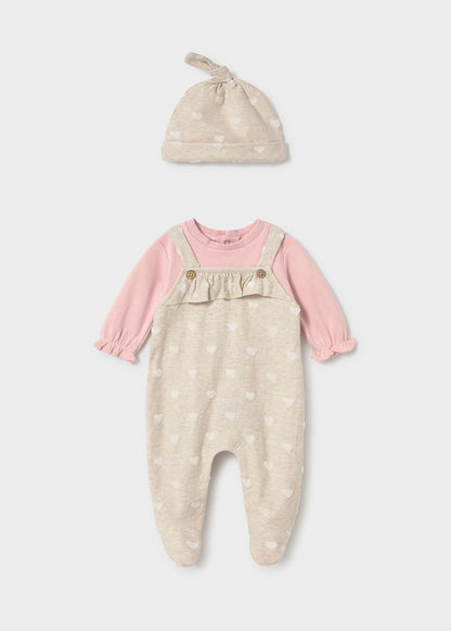 Pelele peto con gorro recién nacida Rosa baby – Mayoral, foto 1