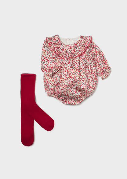 Pelele estampado con leotardo recién nacida Rojo – Mayoral, foto 1