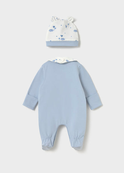 Set de pelele gorro y babero ositos recién nacida Cielo – Mayoral, foto 3