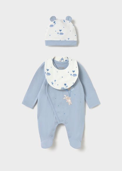 Set de pelele gorro y babero ositos recién nacida Cielo – Mayoral, foto 4