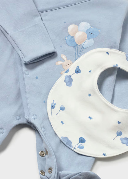 Set de pelele gorro y babero ositos recién nacida Cielo – Mayoral, foto 6