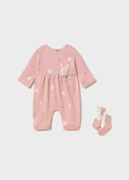 Pijama estampado con calcetines recién nacida Rosa baby – Mayoral, foto 1
