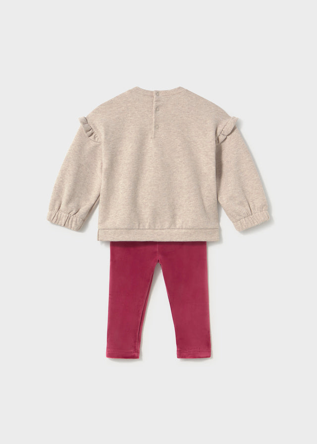 Conjunto sudadera y legging terciopelo bebé Framboise – Mayoral, foto 4
