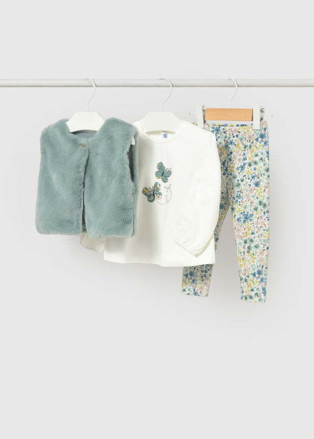 Conjunto 3 piezas chaleco bebé Anís – Mayoral, foto 3