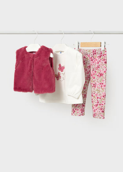 Conjunto 3 piezas chaleco bebé Pétalo – Mayoral, foto 1
