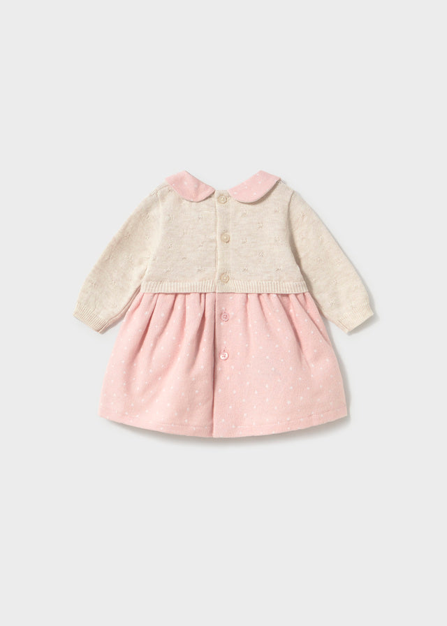 Vestido tricot combinado recién nacida Rosa baby – Mayoral, foto 2