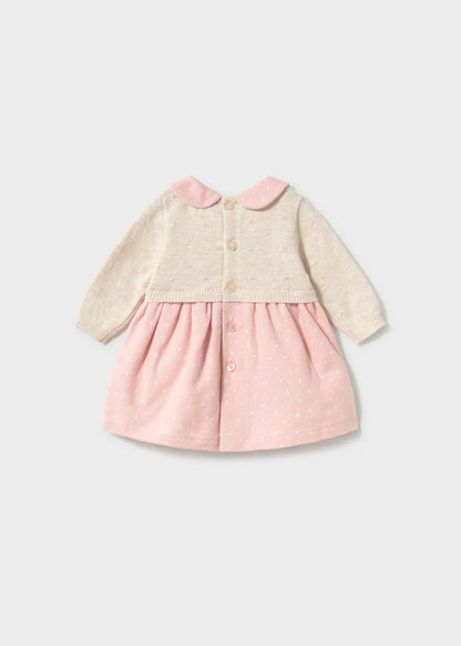 Vestido tricot combinado recién nacida Rosa baby – Mayoral, foto 2