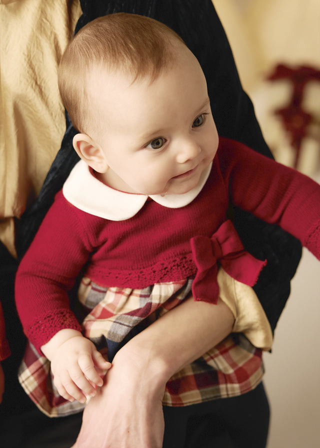 Vestido tricot combinado recién nacida Rojo – Mayoral, foto 1