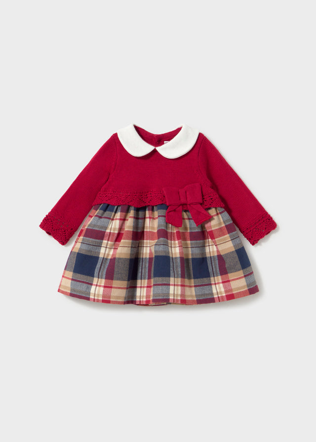 Vestido tricot combinado recién nacida Rojo – Mayoral, foto 2