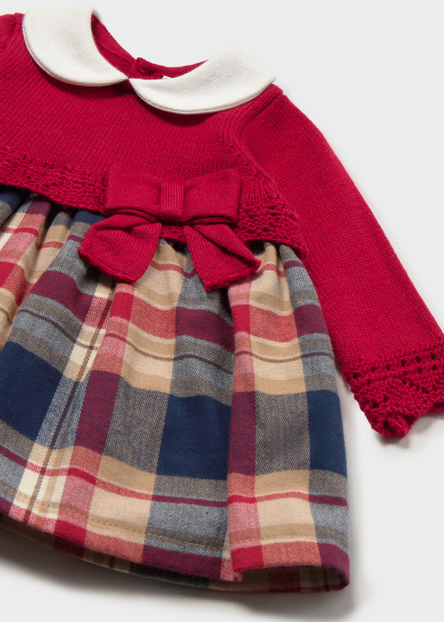 Vestido tricot combinado recién nacida Rojo – Mayoral, foto 4