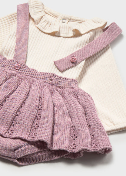Conjunto 3 piezas falda recién nacida