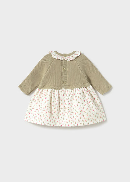 Vestido tricot combinado recién nacida
