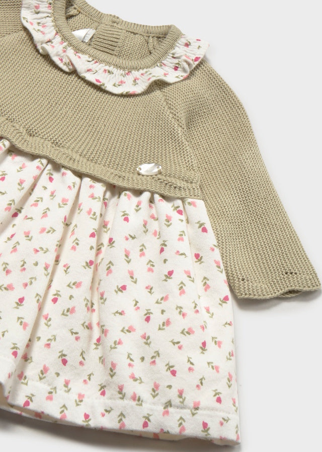 Vestido tricot combinado recién nacida