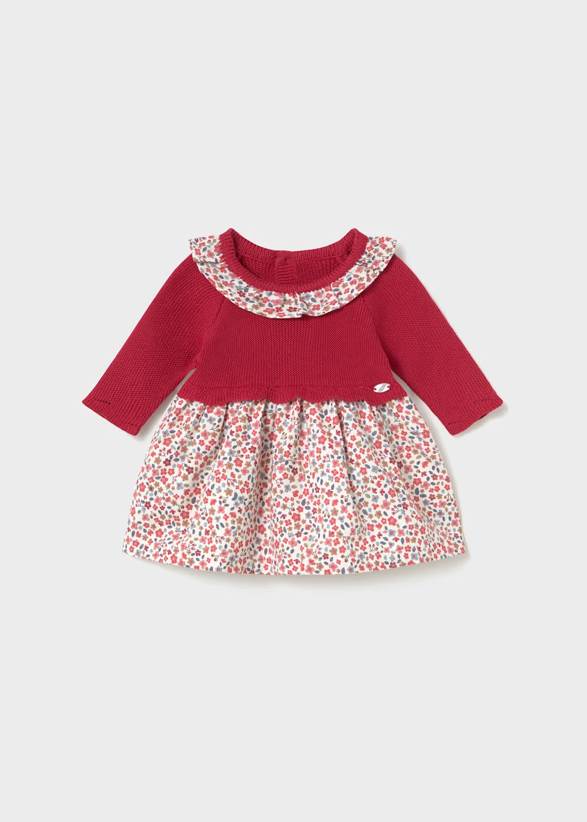 Vestido tricot combinado recién nacida Rojo – Mayoral, foto 1