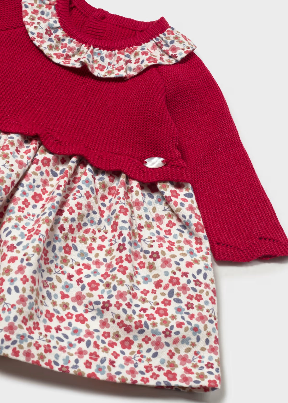 Vestido tricot combinado recién nacida Rojo – Mayoral, foto 3