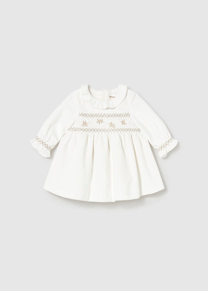 Vestido terciopelo recién nacida Crudo – Mayoral, foto 3