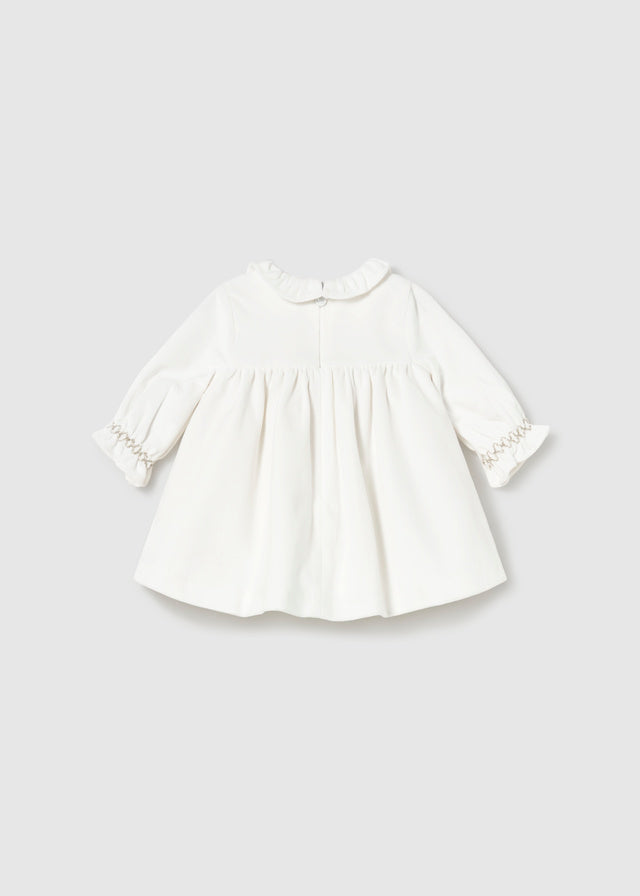 Vestido terciopelo recién nacida Crudo – Mayoral, foto 4