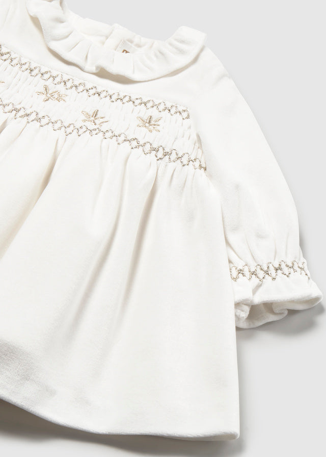 Vestido terciopelo recién nacida Crudo – Mayoral, foto 5