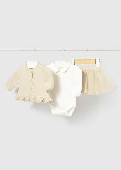 Conjunto 3 piezas rebeca recién nacida