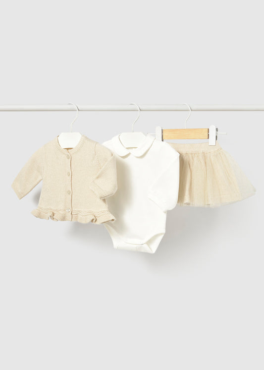 Conjunto 3 piezas rebeca recién nacida