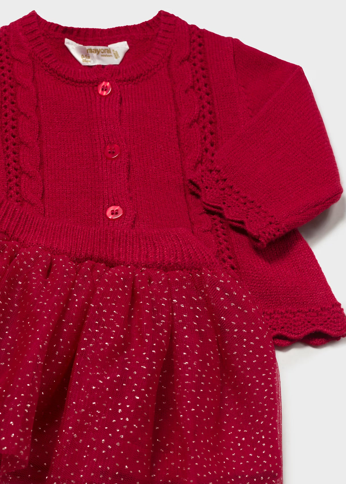 Conjunto 3 piezas rebeca recién nacida Rojo – Mayoral, foto 4