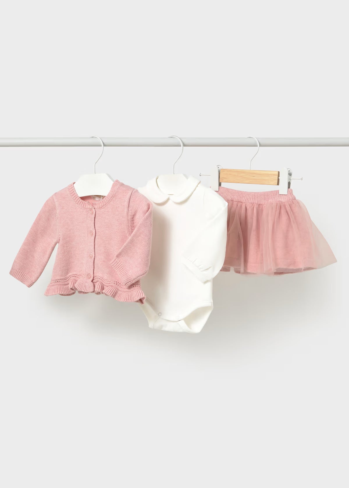 Conjunto 3 piezas rebeca recién nacida Rosa baby – Mayoral, foto 1