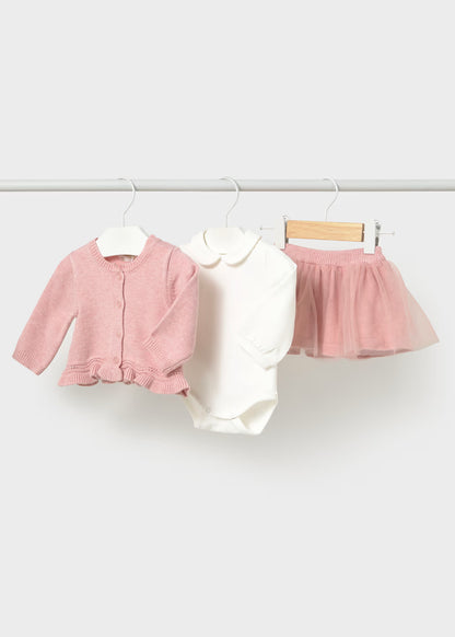 Conjunto 3 piezas rebeca recién nacida Rosa baby – Mayoral, foto 1