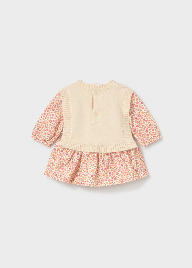 Vestido estampado con chaleco recién nacida
