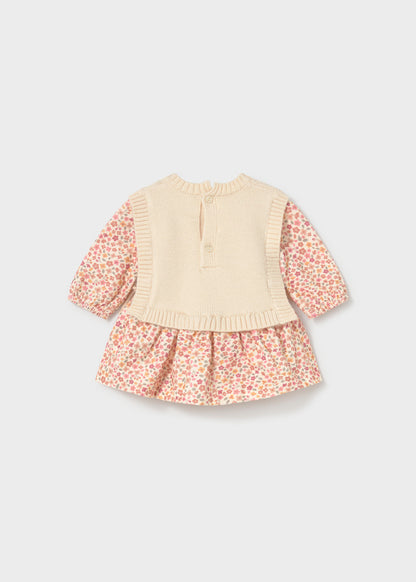 Vestido estampado con chaleco recién nacida