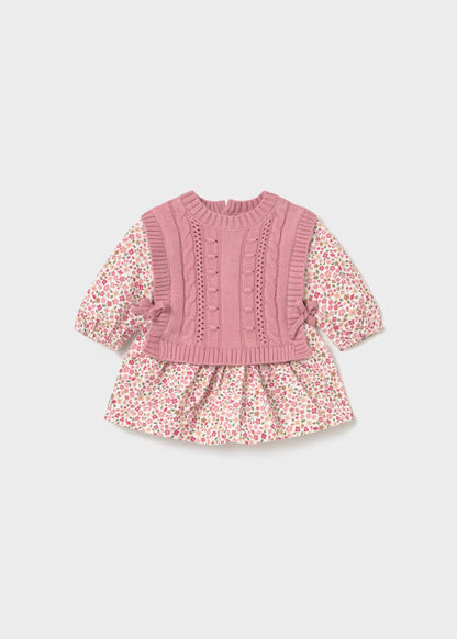Vestido estampado con chaleco recién nacida