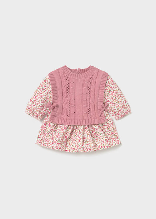 Vestido estampado con chaleco recién nacida