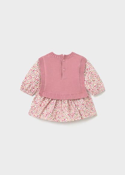 Vestido estampado con chaleco recién nacida